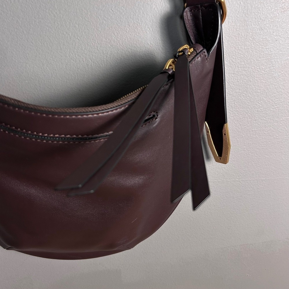 Rag Bone Crossbody Bag Brown Leather Med Spire Minimalist Crescent Clean Girl - Picture 8 of 13